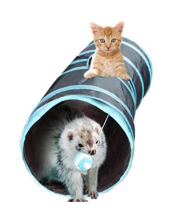 SunGrow Ferret, Cat Tunnels for Indoor Cats Large with Play Ball, Cat and Kitten Maze Tube and Collapsible Tunnel Toy, Great Kitty Tube with Peep Hole for Puppy, Bunny, Rabbit, Dog Play Tunnel Bed