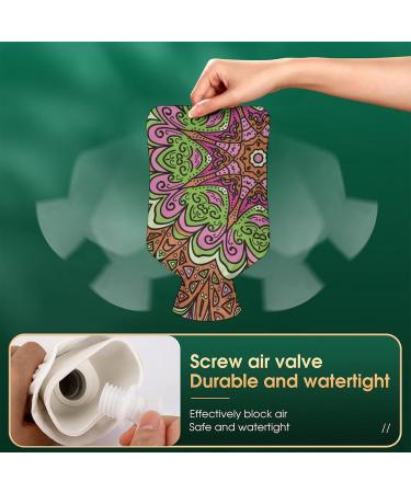 Mandala Floral Hot Water Bottle with Lid - Rubber Hot Water Bag for Pain Relief Cramps & Foot Warmer - Ideal for Hot and Cold Therapy - Buy Online on GoSupps.com