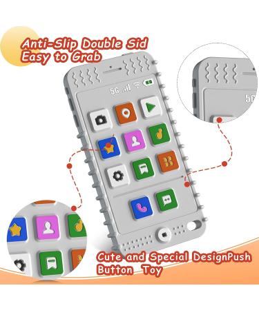 FFTROC Smart Phone Shape Silicone Teething Toy for Babies 6-12 Months - Grey - Buy Online on GoSupps.com