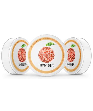 Organic Double Ginger Peach Tummydrops (Pack of 3 Tins-54 Total Drops)