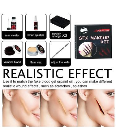 Professional SFX Makeup Kit for Scary Face & Fake Wound Effects - Perfect for Art, Theater, Halloween, Parties, and Cosplay - Buy Online on GoSupps.com