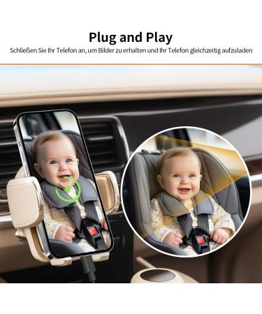 Ashfly 360 Baby Autospiegel - 1080p Car Mirror Camera with Night Vision & Wide Angle - Universal Rear Seat Monitor for iPhone - Buy Online on GoSupps.com