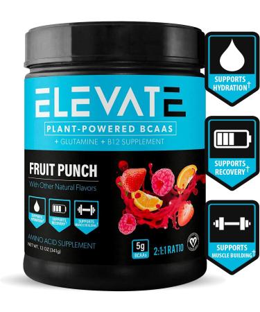 Plant Based Vegan BCAA Powder with B12 and Glutamine | Muscle Building & Recovery Supplement - Elevate Nutrition - Buy Online on GoSupps.com