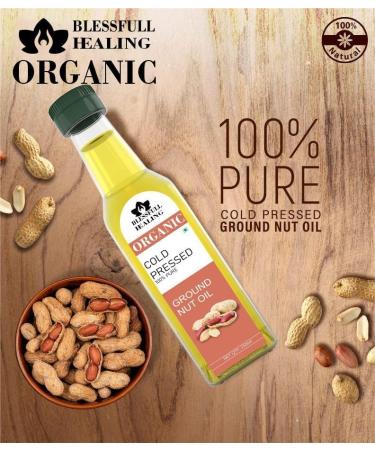 Blessfull Healing Cold Pressed Ground Nut Oil for Healthy Cooking Skin Glow 250 ml / 8.45 fl oz Pack of 1 - Buy Online on GoSupps.com
