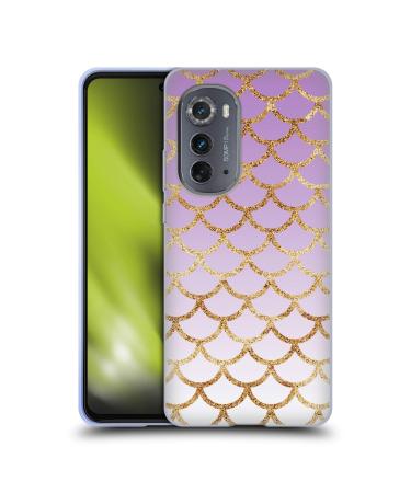 Head Case Designs Officially Licensed Haroulita Mermaid Scale Gold Accent Soft Gel Case Compatible with Motorola Edge (2022)