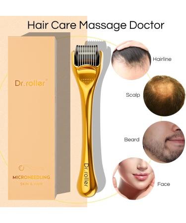 Dr.roller Derma Roller Derma Roller Hair Growth Men and Women Beard Roller for Growth 0.5mm Dermaroller Microneedling Roller for Wrinkles Stretch Marks Acne Spot Hair Loss (Gold) Gold 0.5MM - Buy Online on GoSupps.com