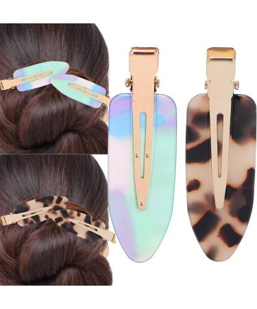 No Bend Hair Clip No Crease Duckbill Hair Clips No Crease Hair Clips Bangs Hair Clip No Dent Hair Barrettes Styling Duckbill Clips(Leopard) - Buy Online on GoSupps.com