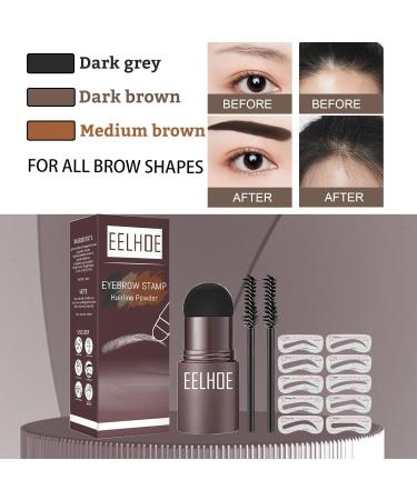 Eyebrow Stamp Eyebrow Stamp Stencil Kit Long Lasting Eye Brow Powder Eyebrow Stencils Brow Stencil Kit for Beginners 30 g (Pack of 1) C-Black & Dark Grey - Buy Online on GoSupps.com