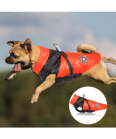 Jodsen Dog Jacket Winter Waterproof Dog Coat Reversible Warm and Cozy Dog Jacket Puppy Warm Jacket Apparel Vest Reflective Vest Clothes Windproof Dog Cold Weather Jacket Small Medium Dog (Orange L) L Orange - Buy Online on GoSupps.com