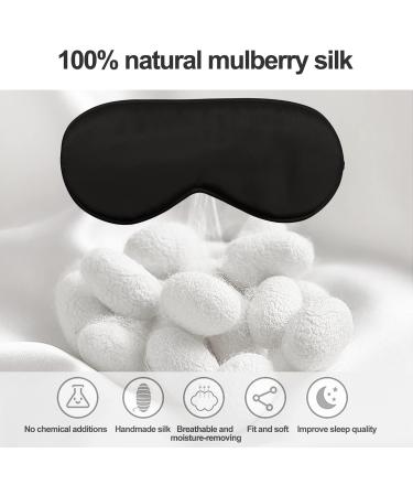 100% Mulberry Silk Sleep Mask - SOUTH SILK Real Silk Eye Mask with Adjustable Ribbon - Lightweight Non-Tightening Black - Buy Online on GoSupps.com