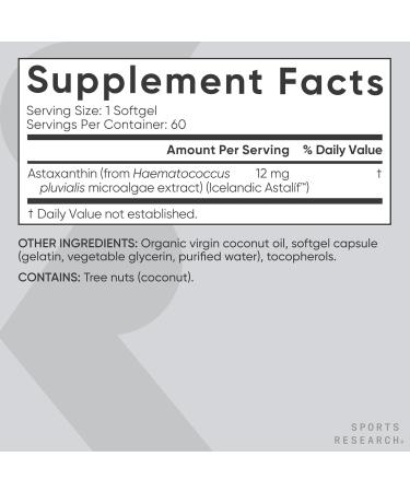 Buy Sports Research Astaxanthin Triple Strength 12 mg - 60 Softgels for Optimal Health - Buy Online on GoSupps.com
