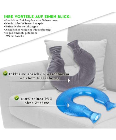 KUFL High-Quality Neck Heat Bottle | Soft Fleece PVC Pain Relief for Neck Back & Shoulders - Ideal for Heat Therapy (Gray) - Buy Online on GoSupps.com