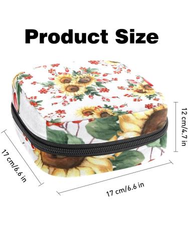 MUOOUM Menstrual Artery Bag | Zipper Tampon Organizer for Women & Girls | Leopard Sunflowers Design 4.7x6.6x6.6 in - Buy Online on GoSupps.com