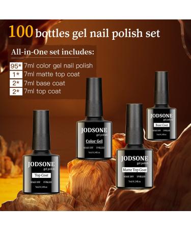 JODSONE 100 PCS Gel Nail Polish Kit - Base Coat & Top Coat Collection for Manicure Lovers - Buy Online on GoSupps.com