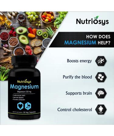 Johns Nutriosys Magnesium Citrate 330mg - 90 Veg Capsules for Improved Digestion - Buy Online on GoSupps.com
