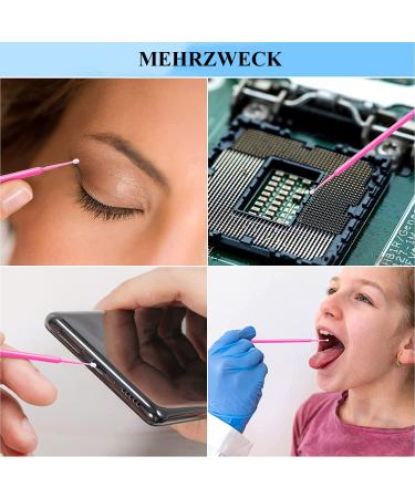 Luckaide 200pcs Microbursten Eyelash Extensions - Disposable Microbrush Chopsticks & Paint Swab - Pink Eyelash Brush for Makeup & Cleaning - Buy Online on GoSupps.com