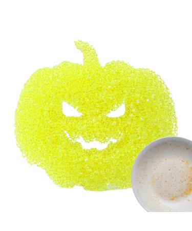 Kitchen Cleaning Sponge - Halloween Pumpkin Shape Scrub Sponge Cleaner | Absorbent Non-Scratch Dish Sponge for Dishes Pots Pans | Multipurpose Kitchen Accessories for Effective Cleaning All at Once Yellow
