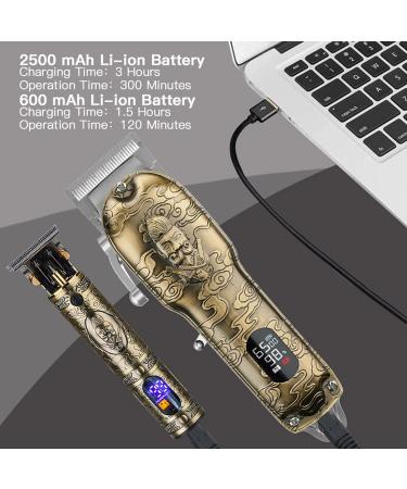 Lanumi Professional Hair Clippers for Men - Cordless T-Blade Trimmer Set with USB Rechargeable Beard Trimmer - Gold - Buy Online on GoSupps.com