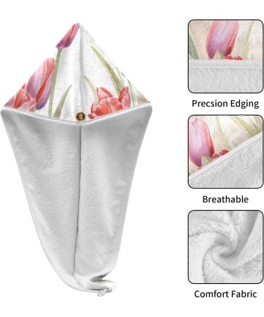 Shop Cat Pink Tulips Hair Towel 2 Pack Super Absorbent Quick Dry Hair Turbans for Women & Girls - Buy Online on GoSupps.com