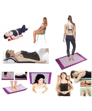 Premium Acupressure Mat for Whole Body Relaxation - Purple/Black Massage Mat for Muscle Relief - Buy Online on GoSupps.com