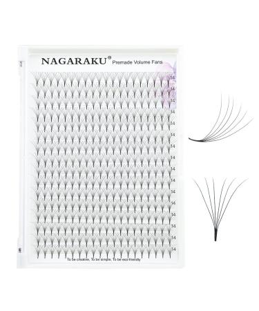Nagaraku 320pcs Prefabricated Volume Eyelash Extensions - 6D 0.07mm C Curl 14mm Premade Fans for Densely Full Lash Looks - Buy Online on GoSupps.com