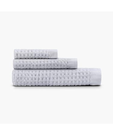 ONSEN Bath Towel Set - Waffle Weave 100% Supima Cotton Towel - Lusciously Soft, Durable, Fast Absorbing Waffle Towel Bath Towel, White Bath Towel Set White