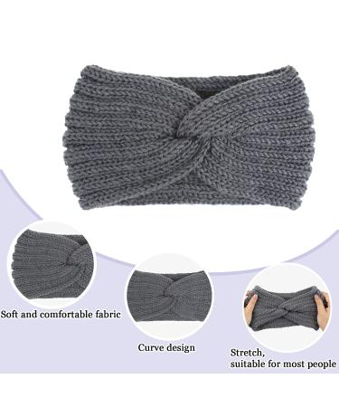 Powmag 3-Piece Knitted Headband Set for Women | Winter Hair Straps | Stylish Black Gray & Red Hair Bands - Buy Online on GoSupps.com