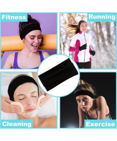Gekvo 9cm Black Unisex Headband for Women - Stretchy Headband for Workout, Yoga, Running - Sweat-Wicking and Breathable Hair Band - Buy Online on GoSupps.com