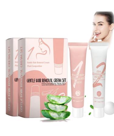JIAOY Pack of 2 hair removal creams for women's upper lip - Hair removal cream for women's face - 5 minutes