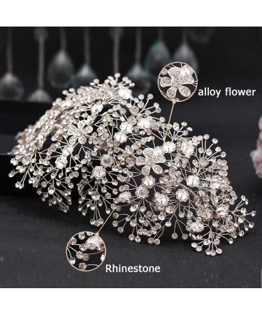 ZHENM Wedding Headband for Brides | Rhinestone Bridal Hair Accessory (Silver) - Buy Online on GoSupps.com