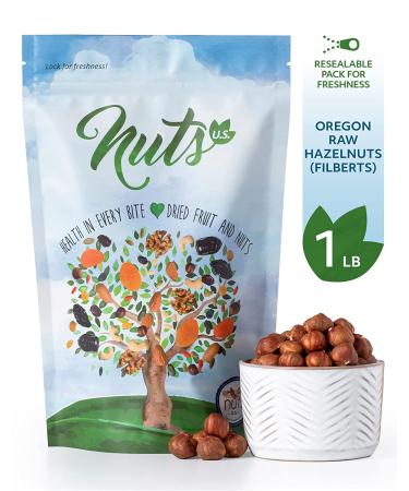 Oregon Hazelnuts (Filberts) | Raw, Unsalted, JUMBO SIZE | Steam Pasteurized, NON-GMO | No Shell, Just Kernels | 1 LB Packed in Resealable Bag - Buy Online on GoSupps.com