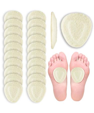 Tondiamo 20 Pieces Metatarsal Felt Foot Pads Skived Cut Ball of Foot Cushions for Women Men Drop Shape Shoe Pads for Women Shoes Heel Insoles Forefoot Support Pain Relief 1/4 Inch Thick Off-White