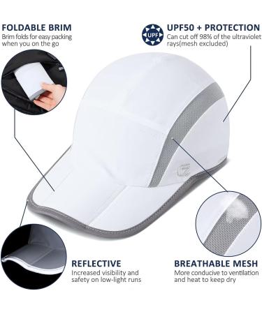 GADIEMKENSD Reflective Folding Outdoor Hat UPF 50+ Sun Protection - Unisex White Sport Hat - Buy Online on GoSupps.com