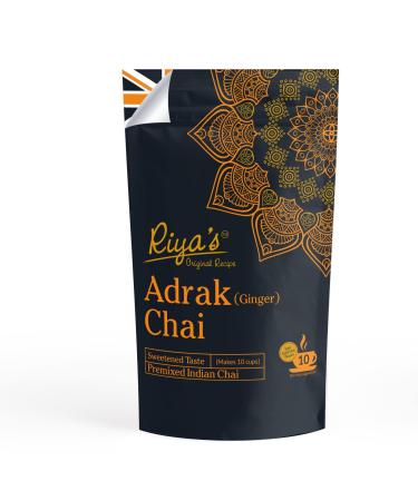 Riya's Adrak (Ginger) Chai Powder 200g - Premixed Indian Tea Sweetened Taste Just Add Hot Water. Makes 10 Cups.