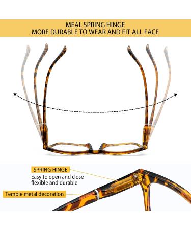 5 Pack Blue Light Blocking Reading Glasses for Women & Men | Fashion Square Computer Readers | Anti UV Nerd Eyeglasses (0.75 Strength - Buy Online on GoSupps.com