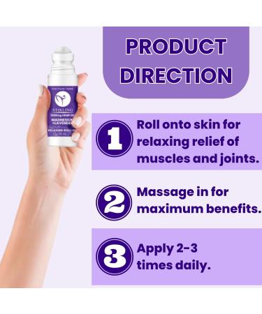 STIRLING Lavender Roll On Lotion - 1500mg Pure Hemp & Dead Sea Magnesium for Relaxation - Organic Paraben-Free USA Made - Buy Online on GoSupps.com