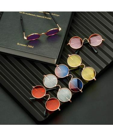 Cat Retro Sunglasses Metal Circular Glasses Props Accessories Cosplay Glasses for Cat & Puppy Dog Rabbit(1 Pack) (Pink) - Buy Online on GoSupps.com