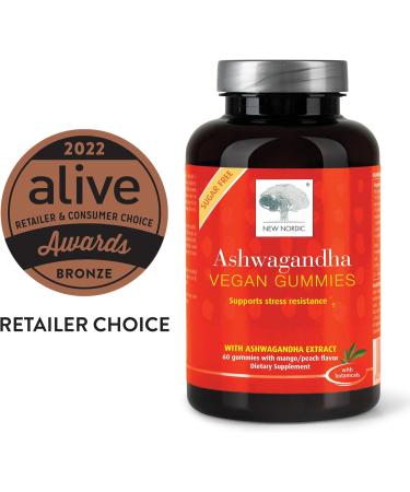 NEW NORDIC Ashwagandha Gummies 300 mg Ashwagandha Root Extract Sugar Free Adaptogens for Men and Women Delicious Mango Peach 60 Gummies 60 Count (Pack of 1) - Buy Online on GoSupps.com