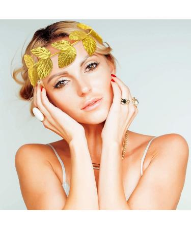 Halloween Toga Headpiece Gold Leaf Laurel Crown - 12 Pieces Roman Wreath Costume for Toga Party Decorations - Buy Online on GoSupps.com
