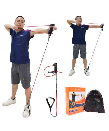 Elong Archery Bow Trainer Draw Training Aid Device Strength Stretch Band Exerciser for Recurve Bow Compound Shooting Kids Adults Beginner Experts Black