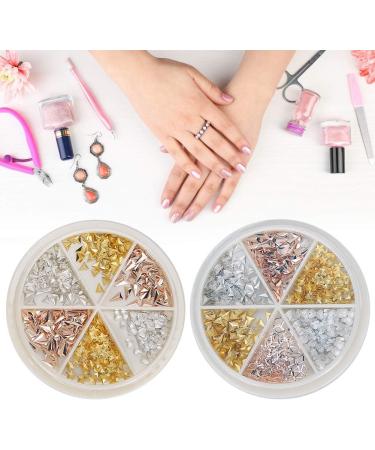 Nail Art Decoration Stylish Manicure Tool Accessory High Quality Alloy Material 6 Grids Designs 2 Boxes Available Easy to Operate - Buy Online on GoSupps.com