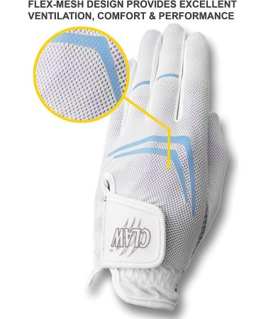 CaddyDaddy Claw Womens Golf Glove - Breathable & Superior Fit - White Medium-Large Right - Buy Online on GoSupps.com