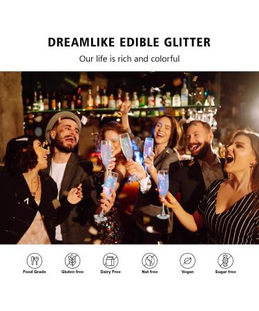 Edible Glitter Shimmer for Drinks -20g Edible Iridescent Rainbow Food Coloring Edible Metallic Powder Luster Dust for Cocktails Champagne Beverages DIY Cake - Violet - Buy Online on GoSupps.com