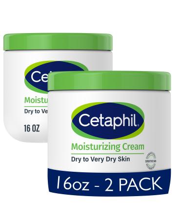 Cetaphil Face & Body Moisturizer Hydrating Moisturizing Cream for Dry to Very Dry Sensitive Skin NEW 16 oz 2 Pack Fragrance Free Non-Comedogenic Non-Greasy Fragrance Free 16 Ounce (Pack of 2)