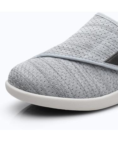 Women's Large Velcro Adjustable Diabetes Shoes for Elderly | Wide Anti-Slip Shoes with Air Cushioned Soles in Dark Gray - Buy Online on GoSupps.com