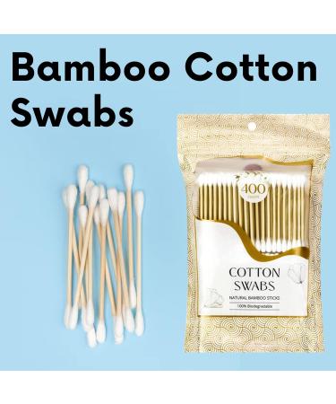 Bistras Bamboo Cotton Swabs 400 count - Natural Dual Tipped Qtips for Ears, Makeup & Baby Care - Buy Online on GoSupps.com