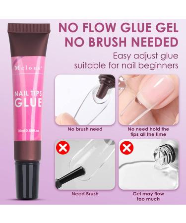 Nail Tips Glue Gel Pcs Melous Solid Gel Nail Glue for Acrylic Nail Tips Press on Nails Long Lasting U V Glue Gel for Nail Extension A0-2 Pcs Nail Tip Glue - Buy Online on GoSupps.com