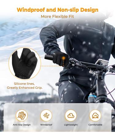 NOLYFY Winter Touchscreen Gloves for Men and Women - Cold Weather Thermal Running Gloves, Anti-Slip & Warm - Small Black - Buy Online on GoSupps.com