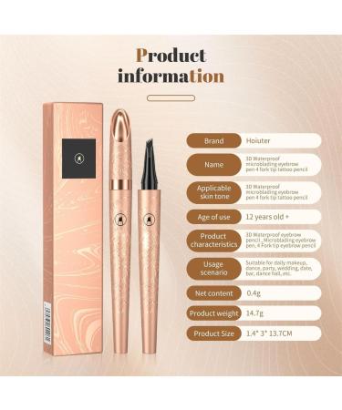 2024 New Magic Eyebrow Pencil 3D Waterproof Microblading Eyebrow Pen 4-Tipped Precise Natural Brows Eyebrow Pen Makeup Fine Stroke Eyebrow Pencil Creates Natural (Dark Brown+Gray) - Buy Online on GoSupps.com