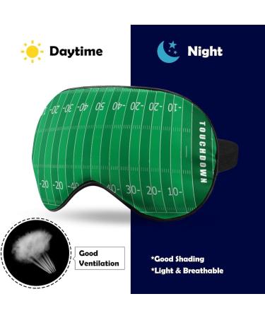 Rugby American Football Field Sleep Mask | Adjustable Strap Blindfold for Men & Women | Blocks Light for Night Travel & Nap - Buy Online on GoSupps.com